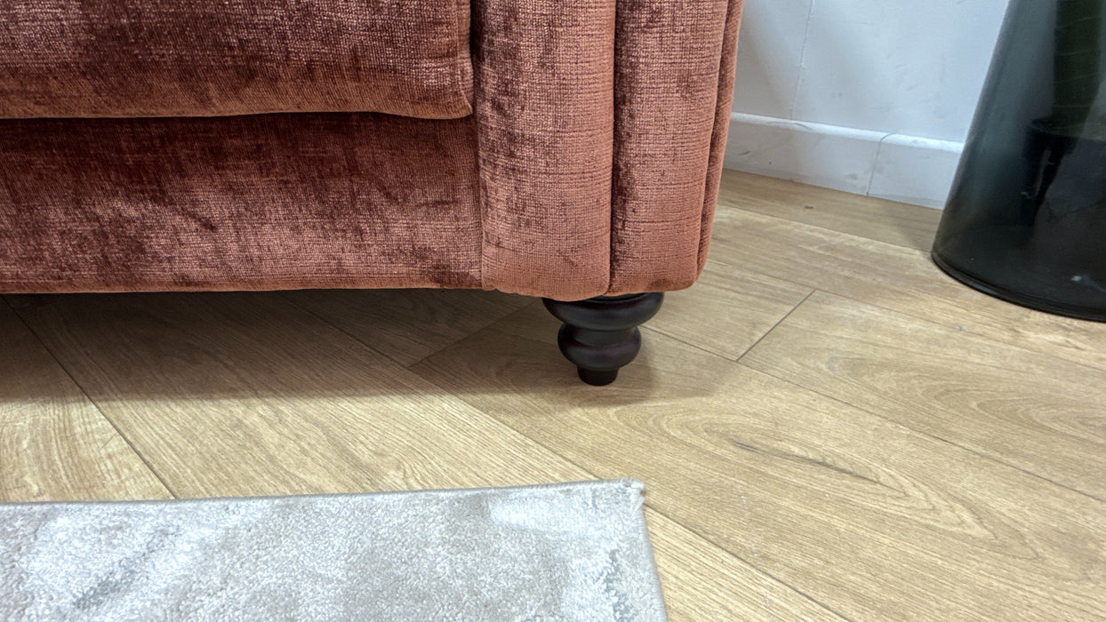 Sofology Kensington Fabric 4 Seater Split in Luxury Chenille Rust Mix