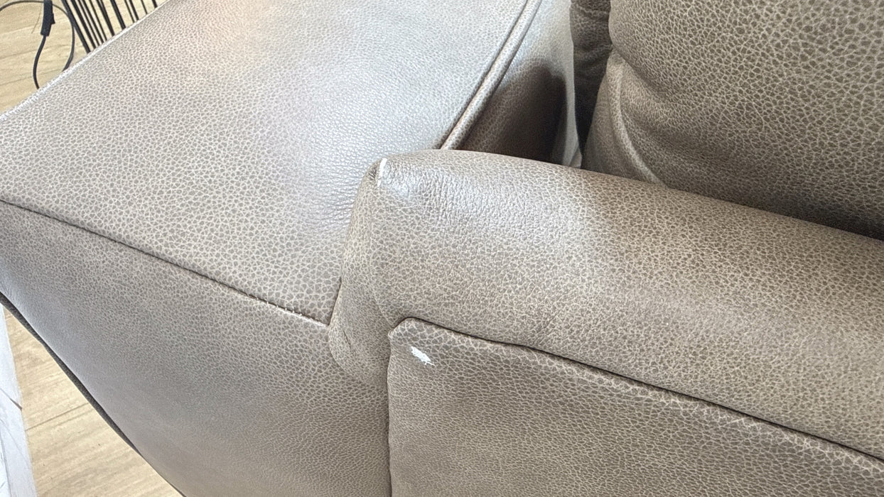 Sofology Artisan Leather 4 Seater Split in Artisan Relaxed Natural Grain Taupe/Natural Mix