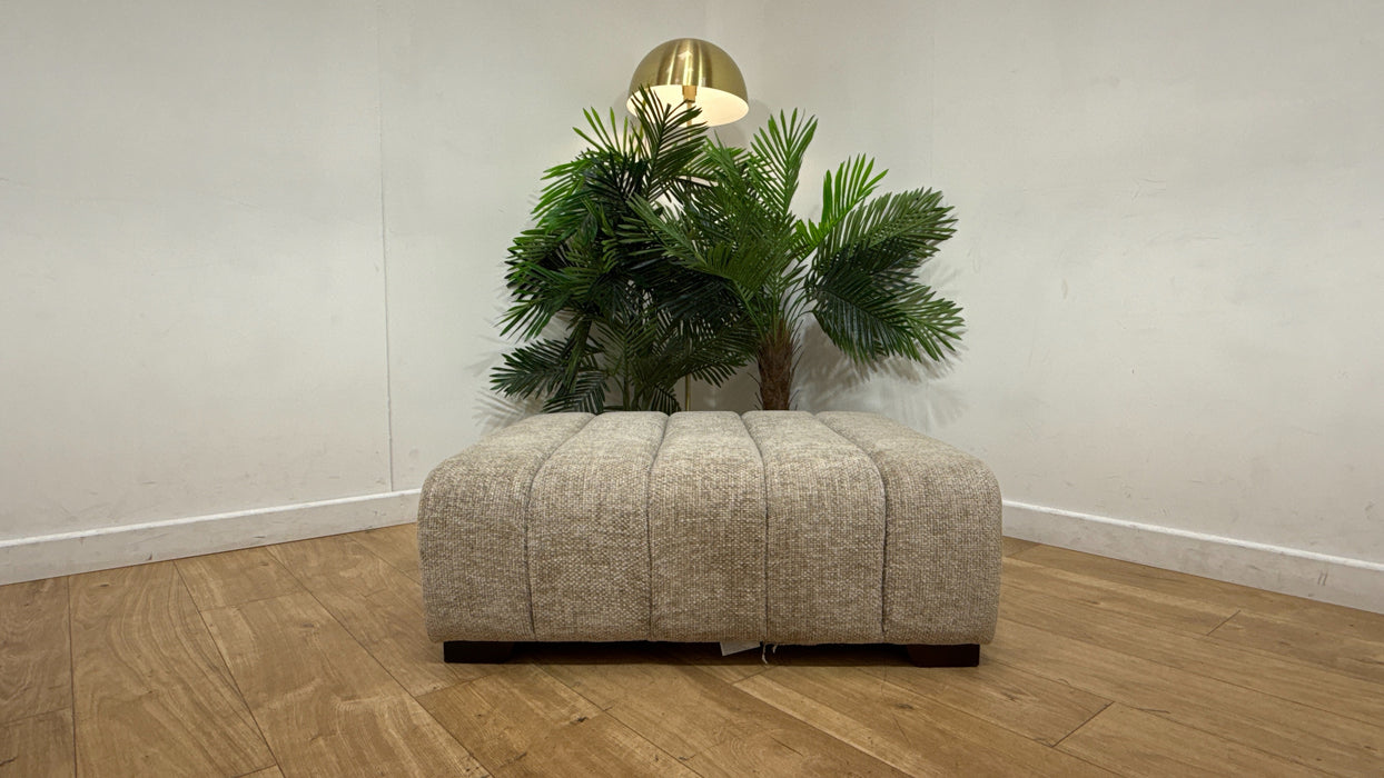 Sofology Downtown Designer Footstool in Basketweave Linen