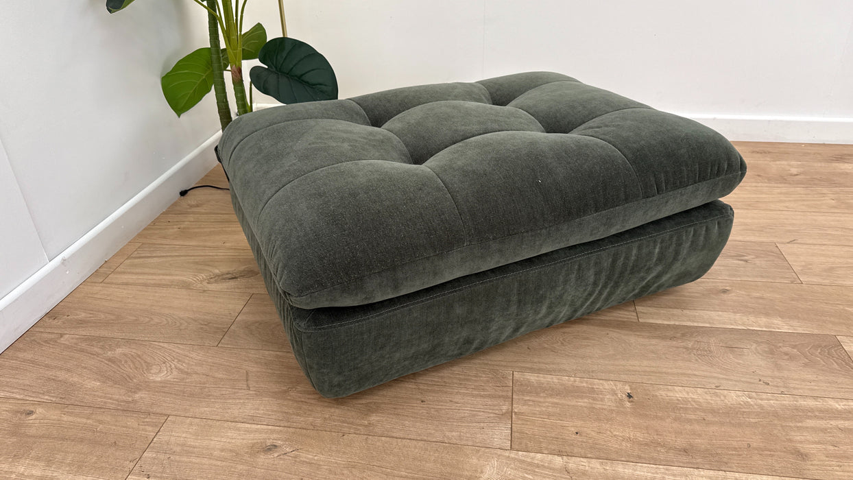 Sofology The Cocoon Fabric Designer Footstool in Relaxed Chenille Pine
