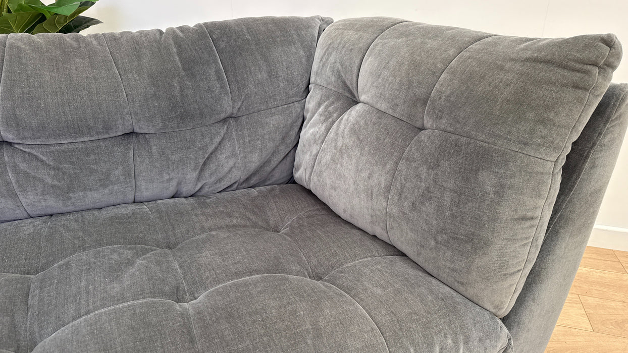 Sofology Cocoon Fabric 2 Seater Relaxed Chenille Charcoal