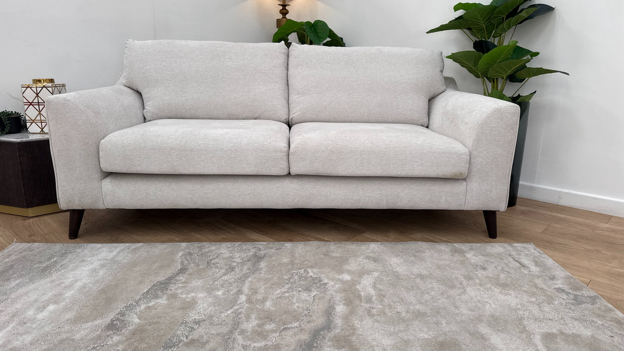 Sofology Mayfair Fabric 3 Seater in Linen Look Chenille Mist/Pearl Mix