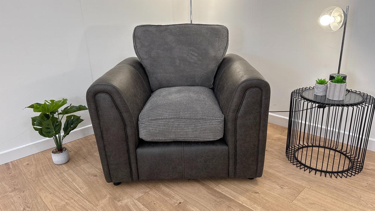 Warner 1 Seater - Fabric Chair - Charcoal