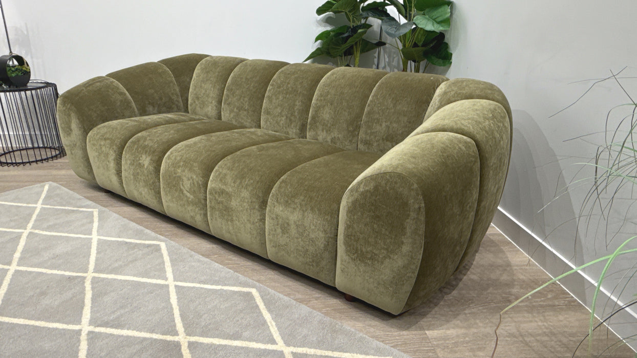 Sofology Waldorf Fabric 3 Seater in Soft Chenille Olive