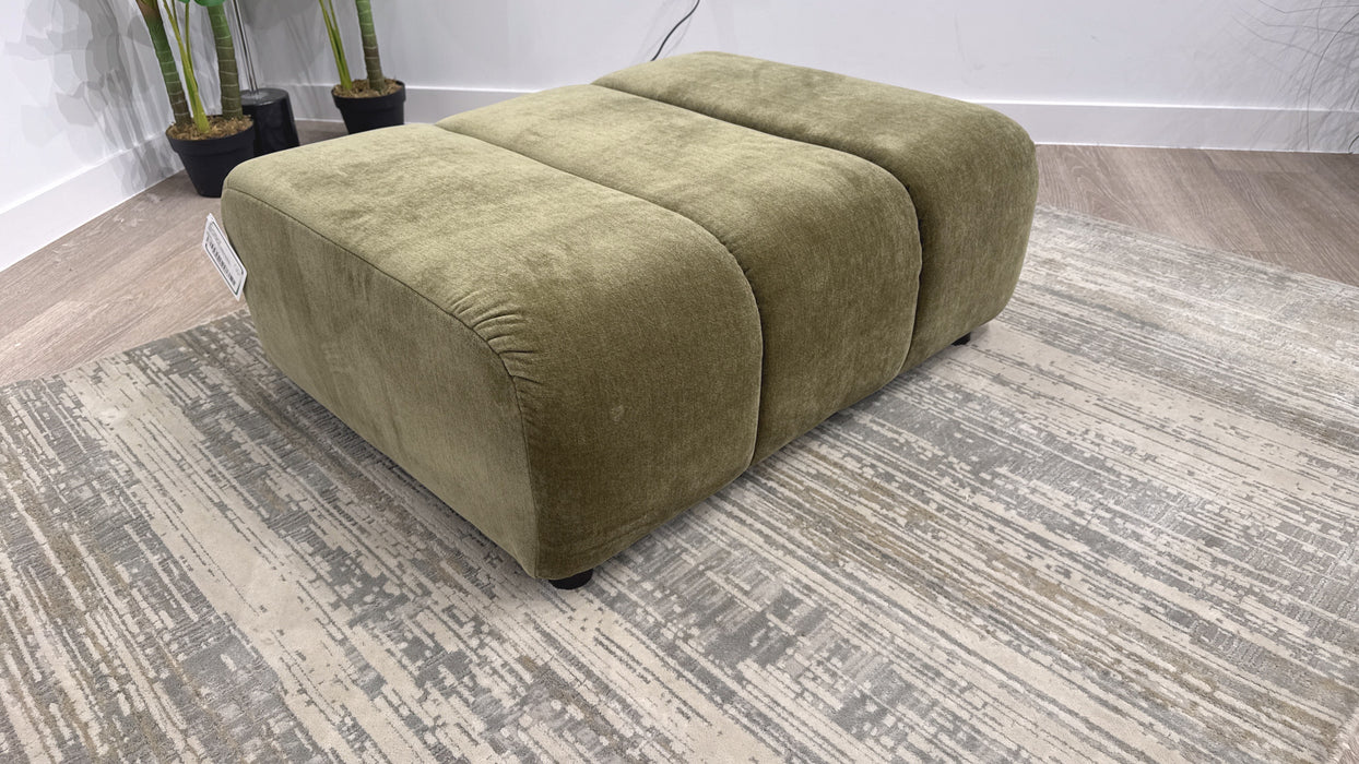 Sofology Waldorf Fabric Storage Footstool in Soft Chenille Olive