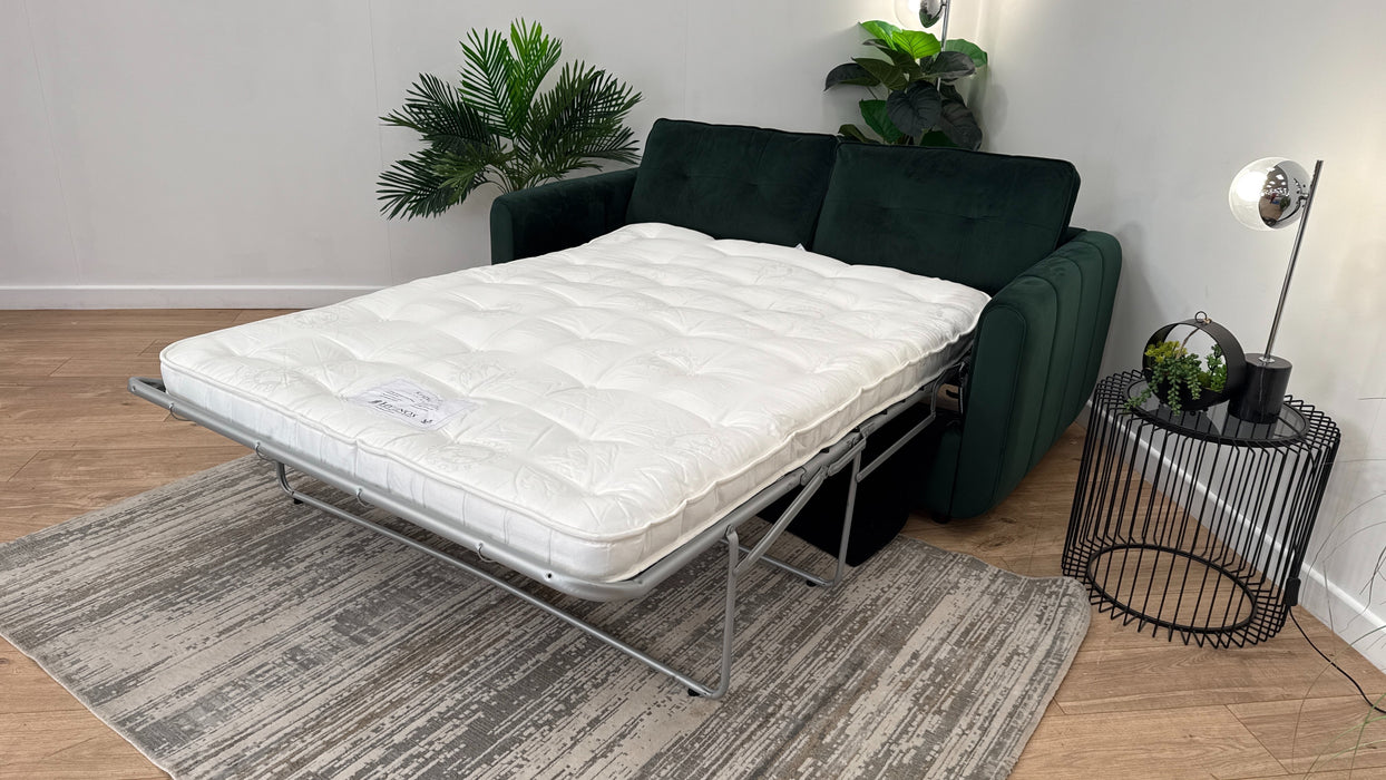 Sofology Islington Fabric 3 Seater Hypnos Deluxe Sofa Bed in Sleek Green