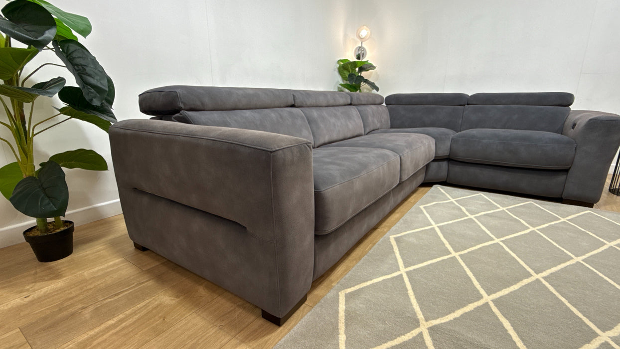 Sofology Metropolitan Fabric 3 Corner 1 Sofabed Power Recliner in Lifestyle Mottled Charcoal