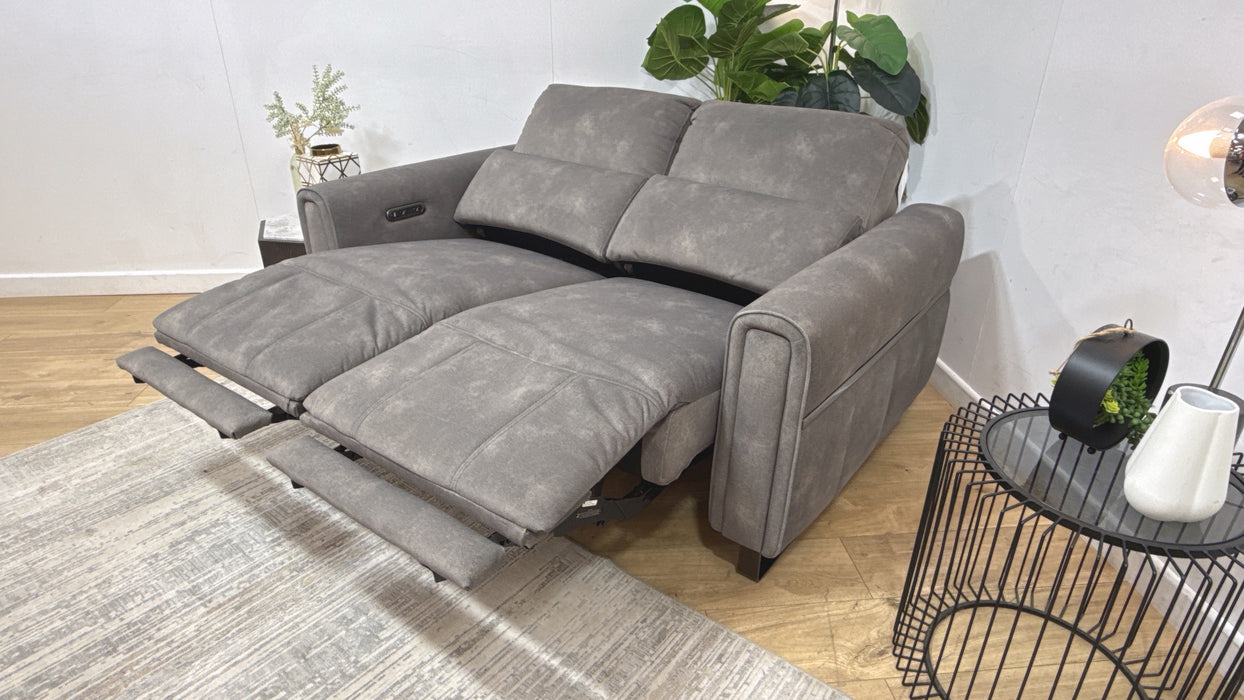 Sofology Ravello Fabric 2 Seater Power Recliner in Lifestyle Flecked Mocha
