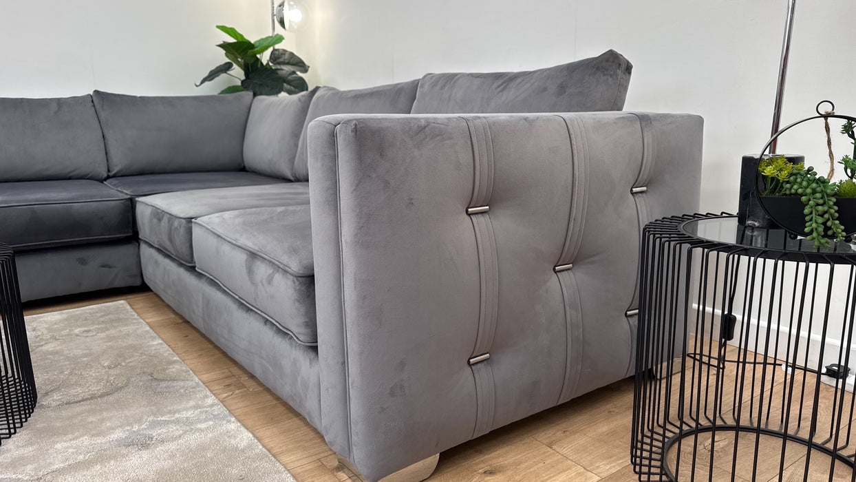 Sofology The Titan Fabric 2 Corner 2 Full Back in Festival Steel/Grey Mix