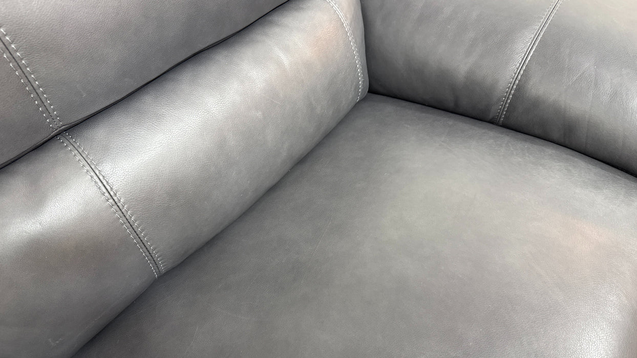 Sofology Santina Leather 3 Seater in Relaxed Soft Charcoal