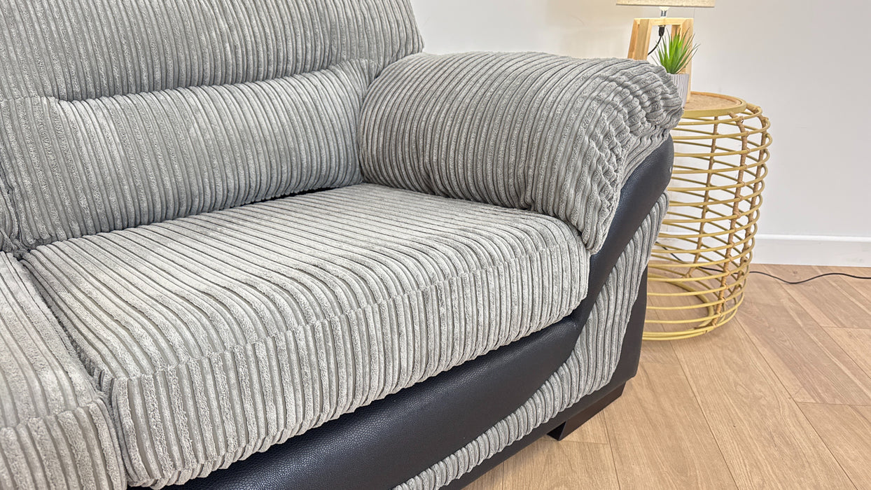 Zana 3 Seater - Fabric Sofa - Grey