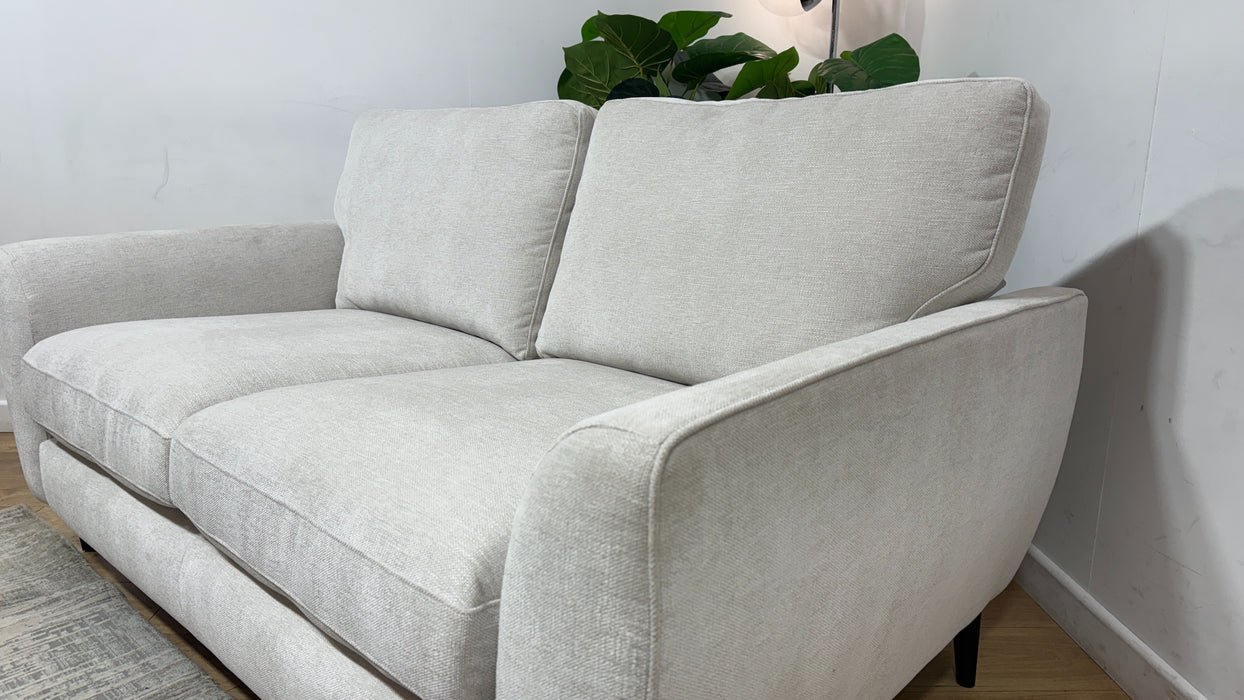 Sofology Hackney Fabric 2 Seater Sprung Seats in Linen Look Chenille Mist Mix