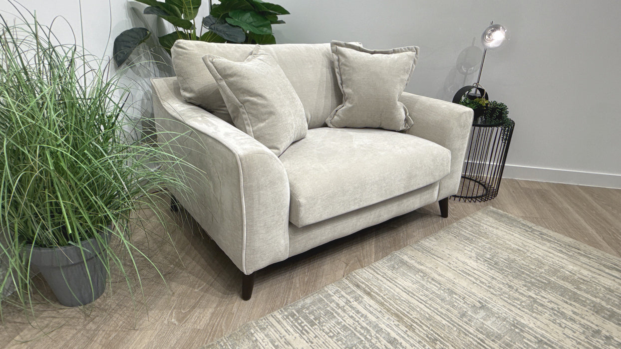 Sofology Mayfair Fabric Loveseat Foam Seat in Soft Chenille Linen