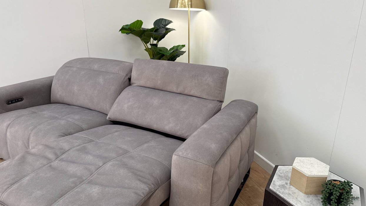 Sofology The Marvella 2.5 Fabric Power Recliner/Headrest in Lifestyle Flecked Stone