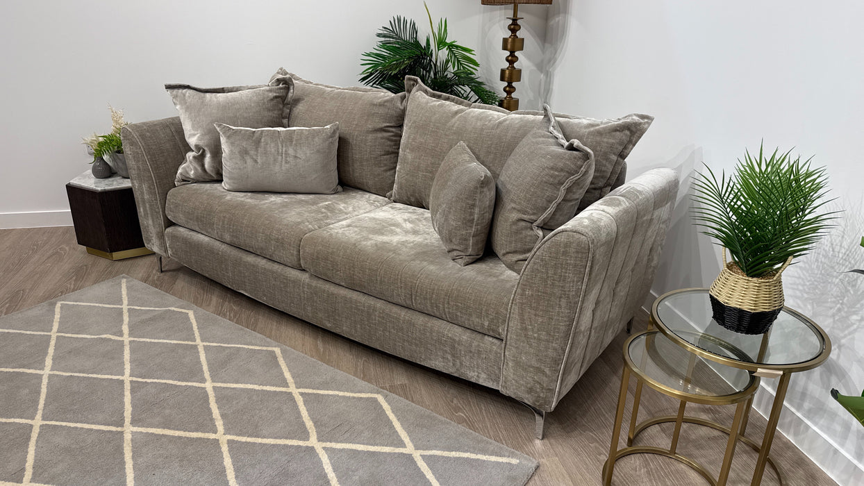 Sofology Luella Fabric 4 Seater in Luxe Chenille Stone