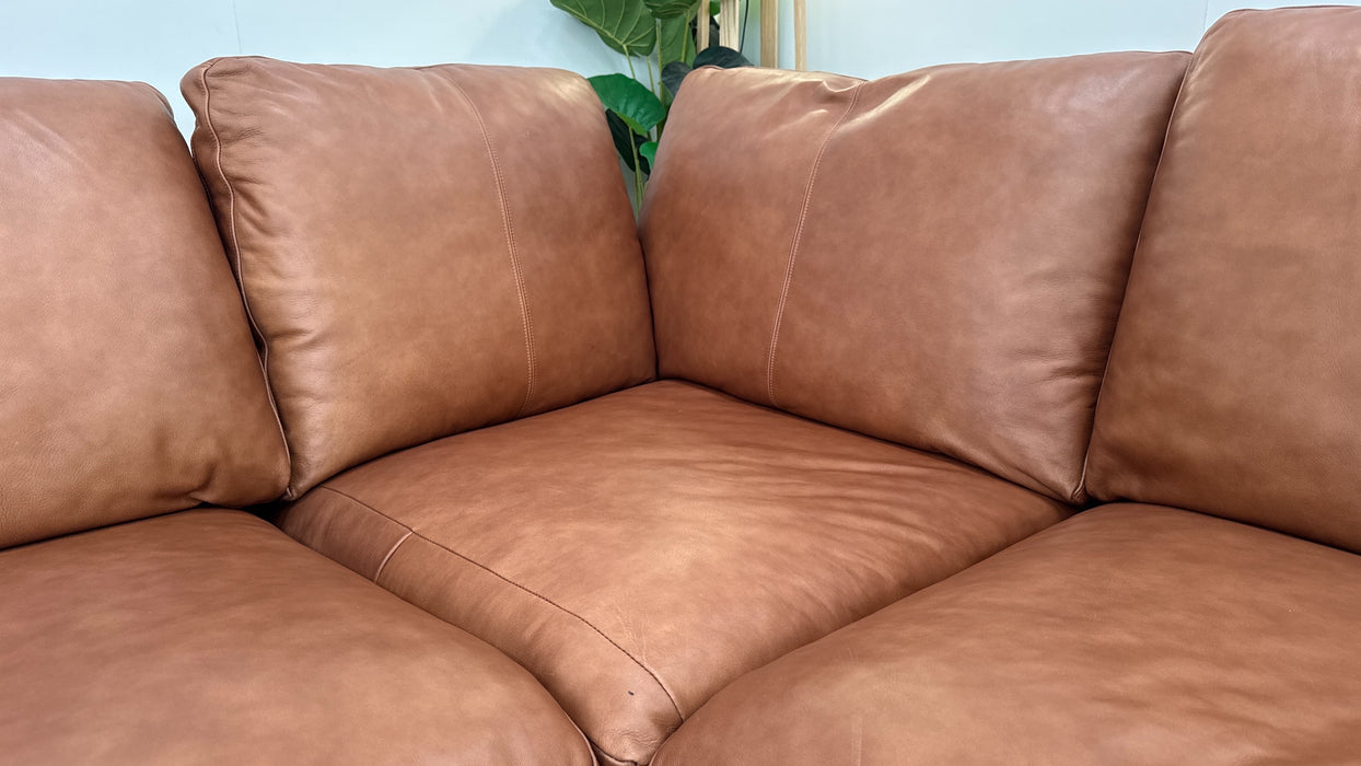 Sofology The Retreat 3 Corner 3 in Relaxed Soft Leather Tan Mix