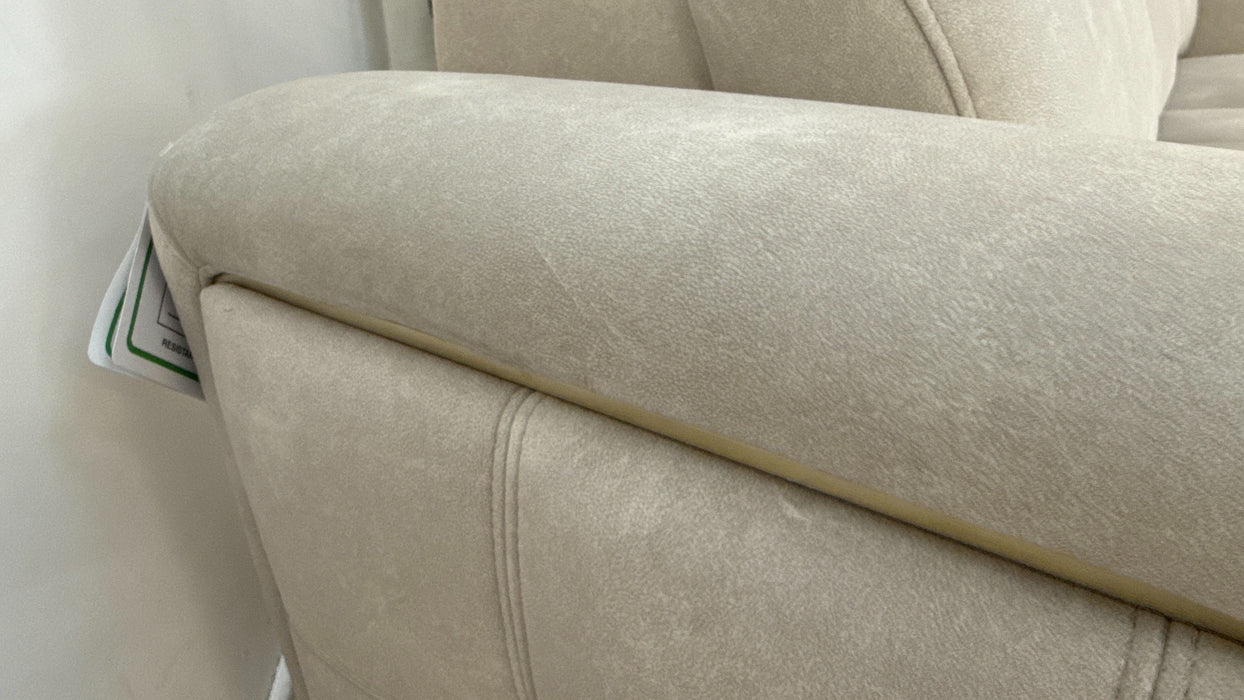 Sofology Marvella Fabric 3 Seater Power Recliner/Headrest in Lifestyle Flecked Ivory