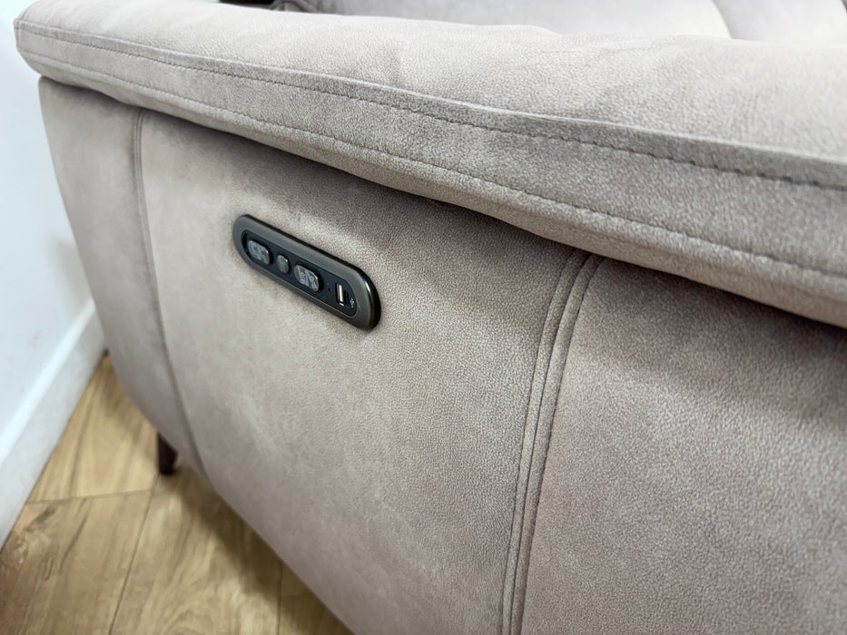 Sofology Bailey Fabric 2.5 Seater Power Recliner/Headrest in Lifestyle Flecked Nutmeg