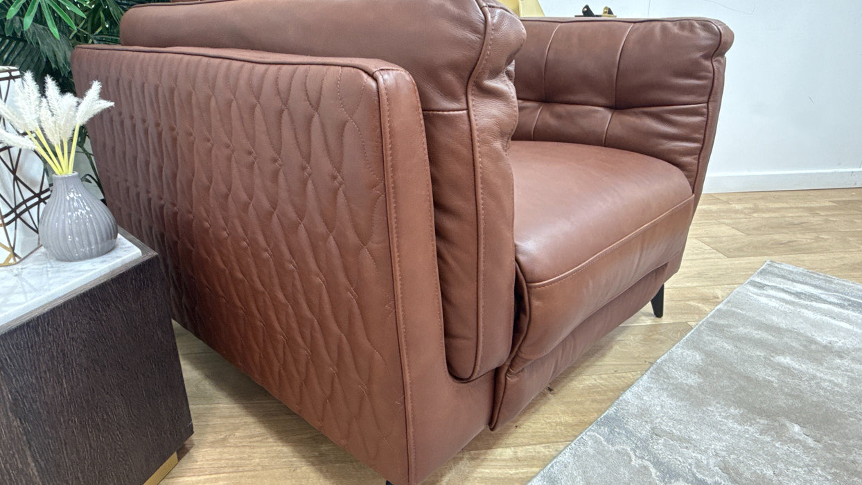 Sofology Muse Leather Chair Power Recliner in Relaxed Matt Espresso