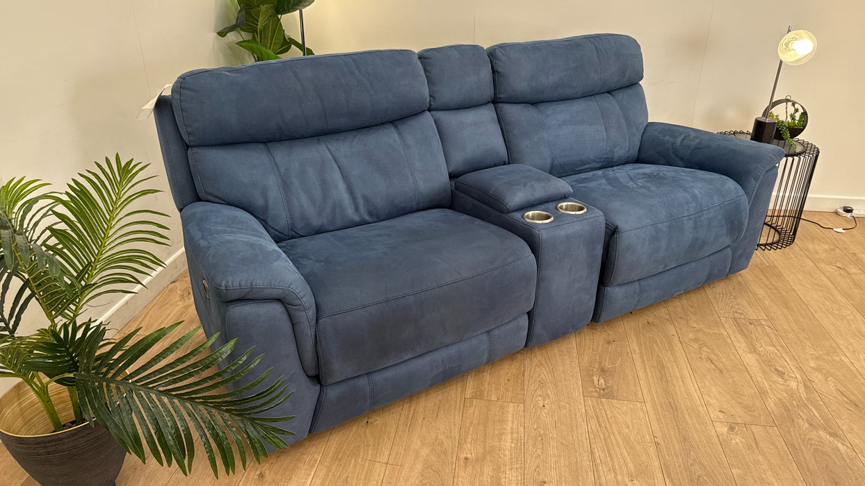 DFS Ronan Fabric Recliner 2 Seater in Blue