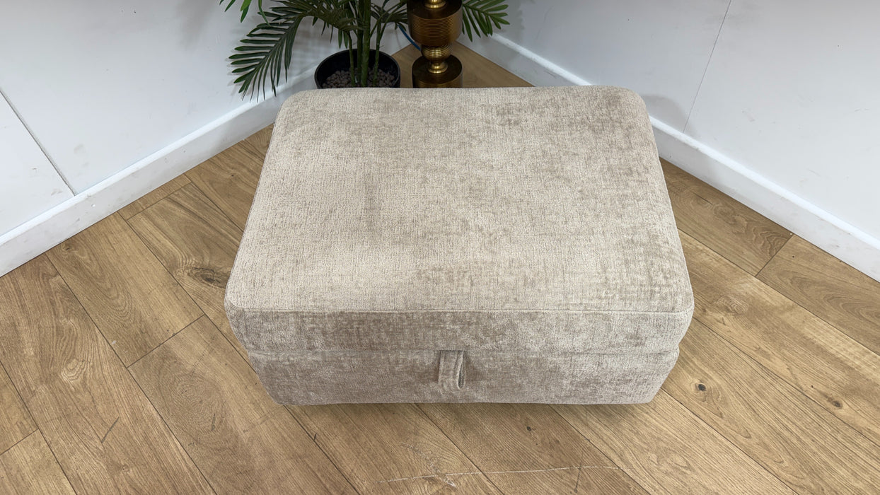 Sofology Portobello Storage Foam Footstool in Teddy Chenille Natural