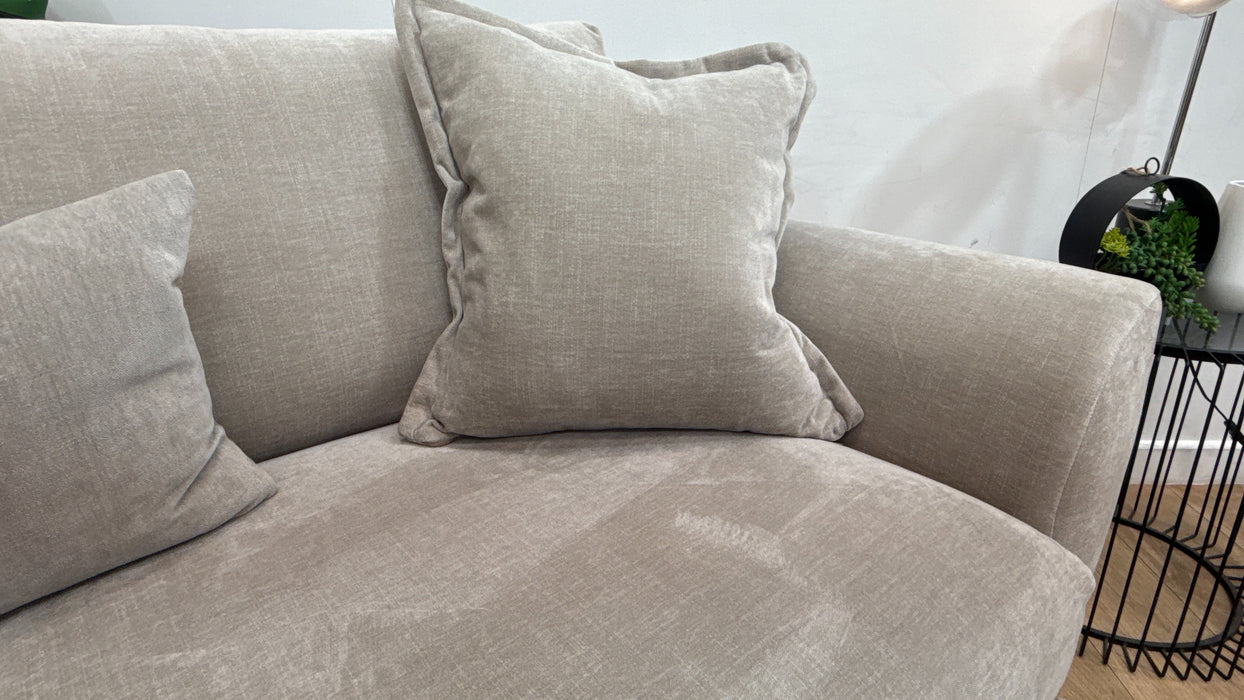 Sofology Mayfair Fabric 3 Seater Foam Seats in Soft Chenille Linen