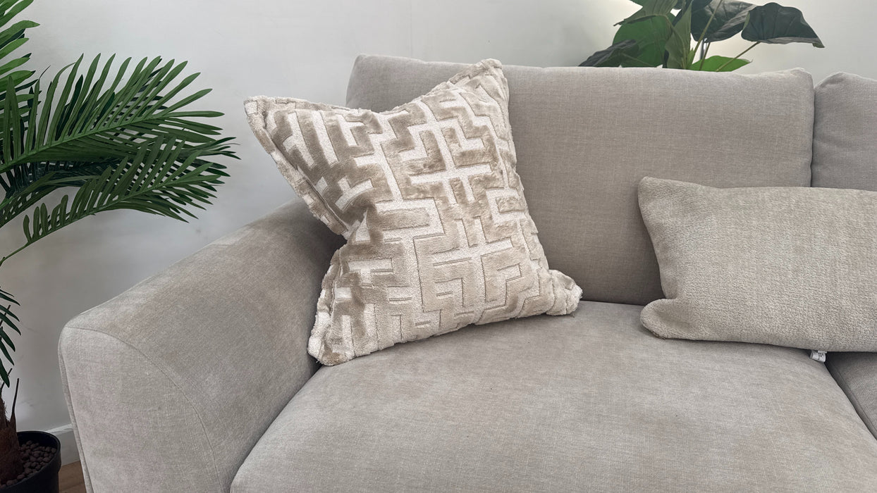 Sofology Mayfair Fabric 3 Seater in Soft Chenille Linen/Pearl Mix