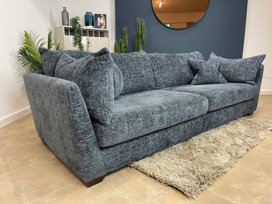 Tallulah 4 Seater Split Basketweave Chenille Navy Fabric (WA2)