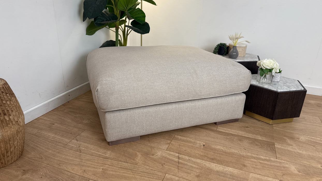 Sofology The Gaia Fabric Footstool in Lifestyle Woven Linen Mix