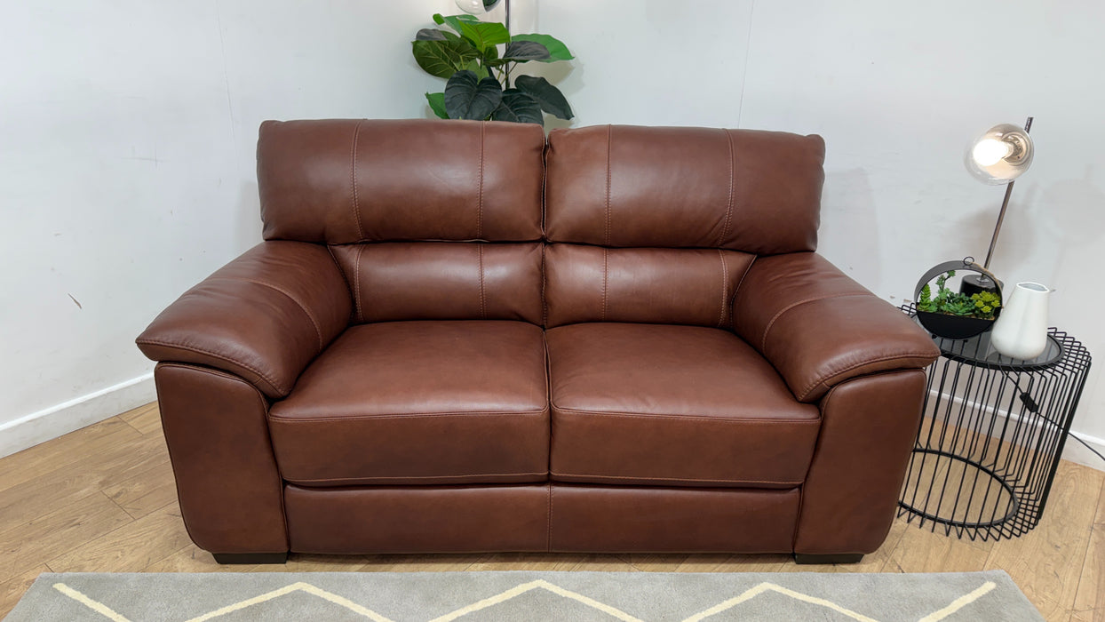 Sofology Santina Leather 3 Seater in Relaxed Soft Brown