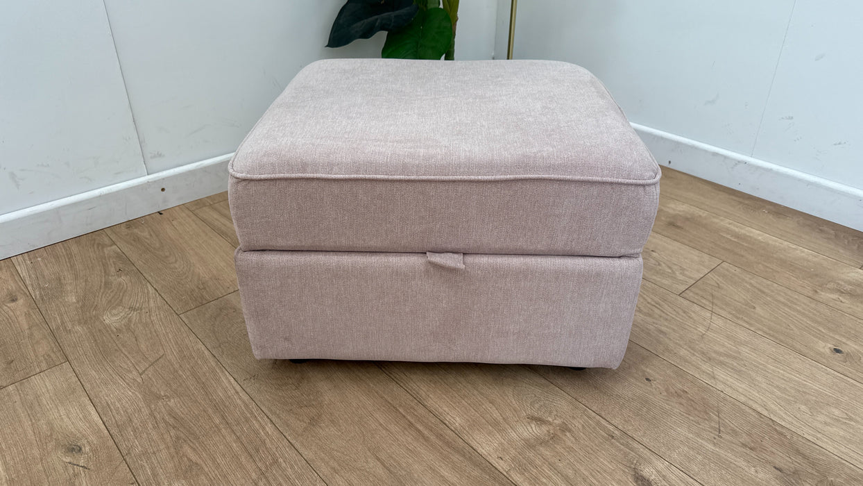 DFS The Saxton Fabric Footstool in Plaza Old Rose
