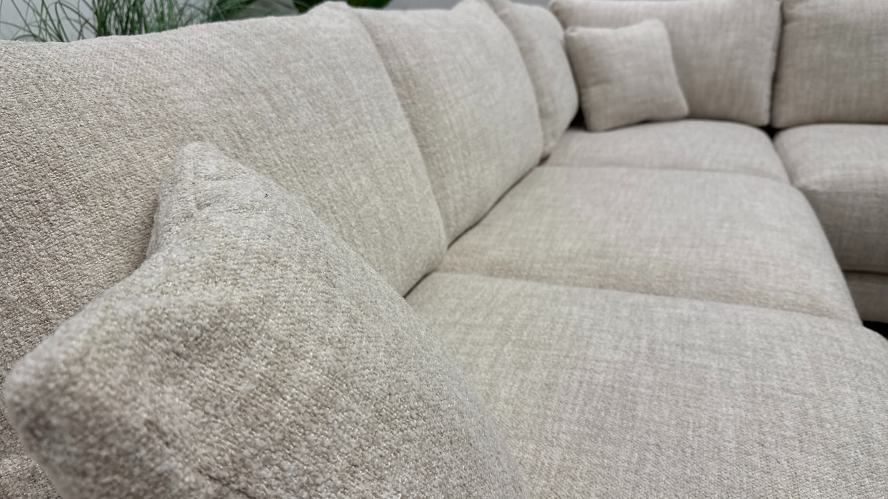 Sofology Amalfi Fabric 2 Corner 1 Chaise in Micro Flecked Boucle Natural
