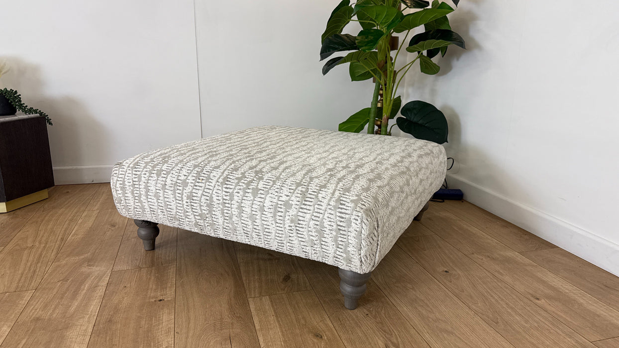 Sofology Highgrove Fabric Designer Footstool in Textured Pebble