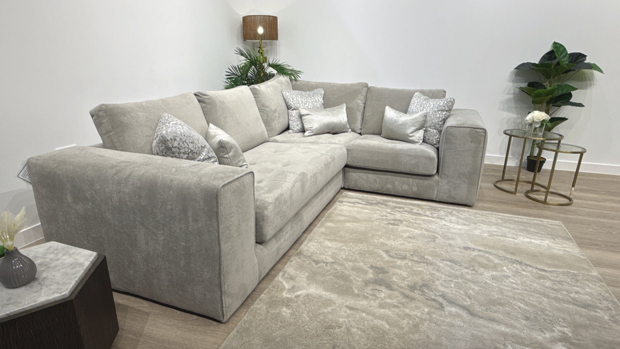 Sofology Ascot Fabric 3 Corner 1 Seat in Soft Sherpa Silver Mix