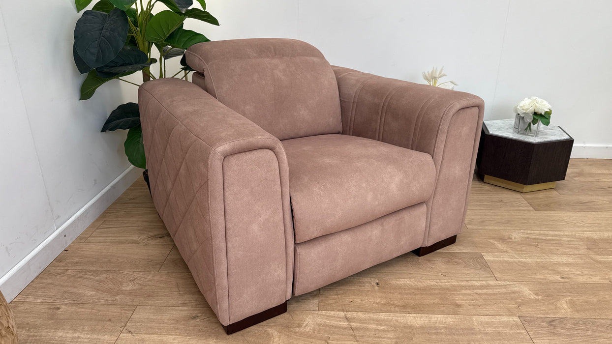 Sofology The Mason Fabric Recliner Chair Lifestyle Flecked Fabric Sand