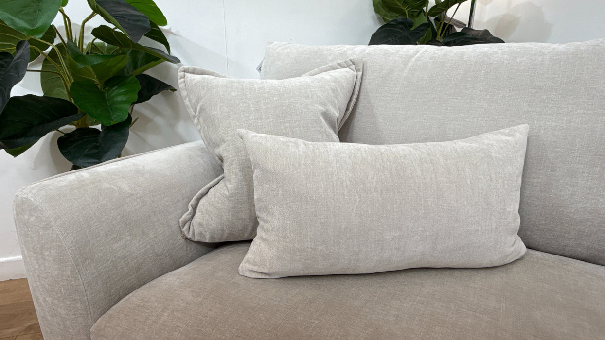 Sofology Mayfair Fabric Loveseat Foam Seat in Soft Chenille Linen