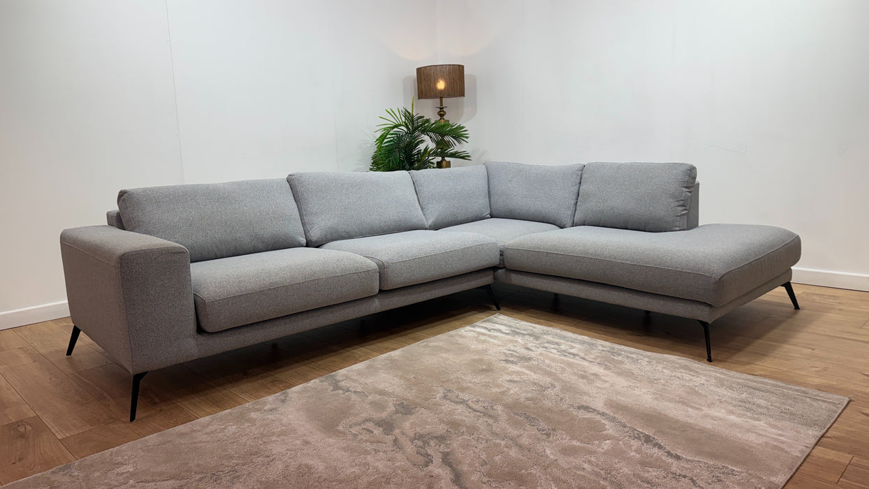 DFS Lexia Fabric LHF Arm open End Corner Sofa in Silver