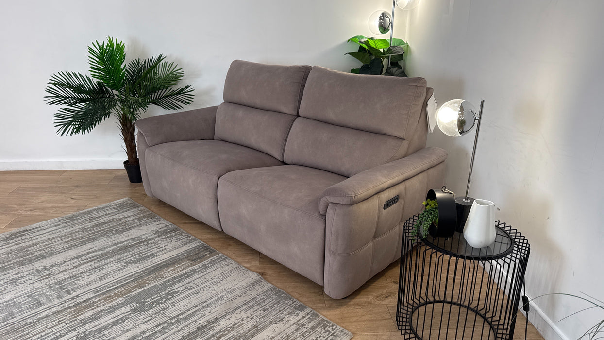 Sofology Ripley Fabric 2.5 Seater Power Recliner/Headrest in Lifestyle Flecked Nutmeg