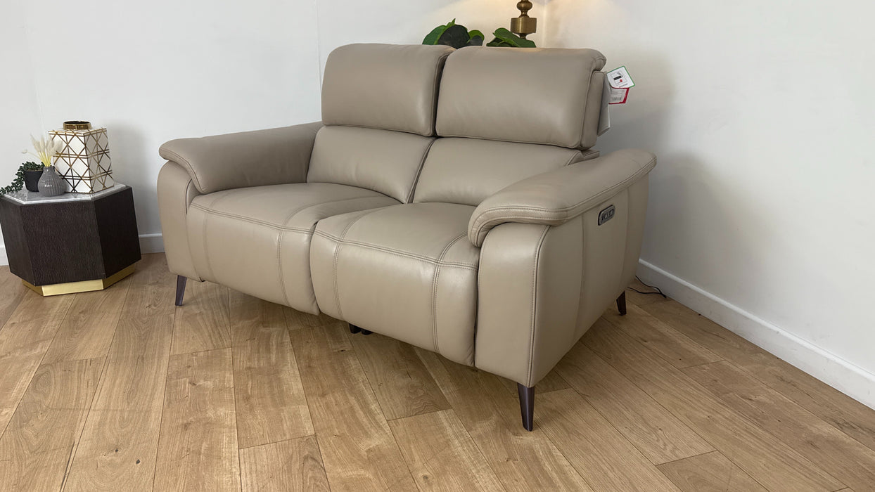 Sofology Bailey Recliner 2 Seater in Trusty Embossed Leather Stone