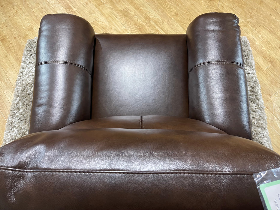 Lucca Metz Dark Brown Leather Chair Power Recliner (WA2)