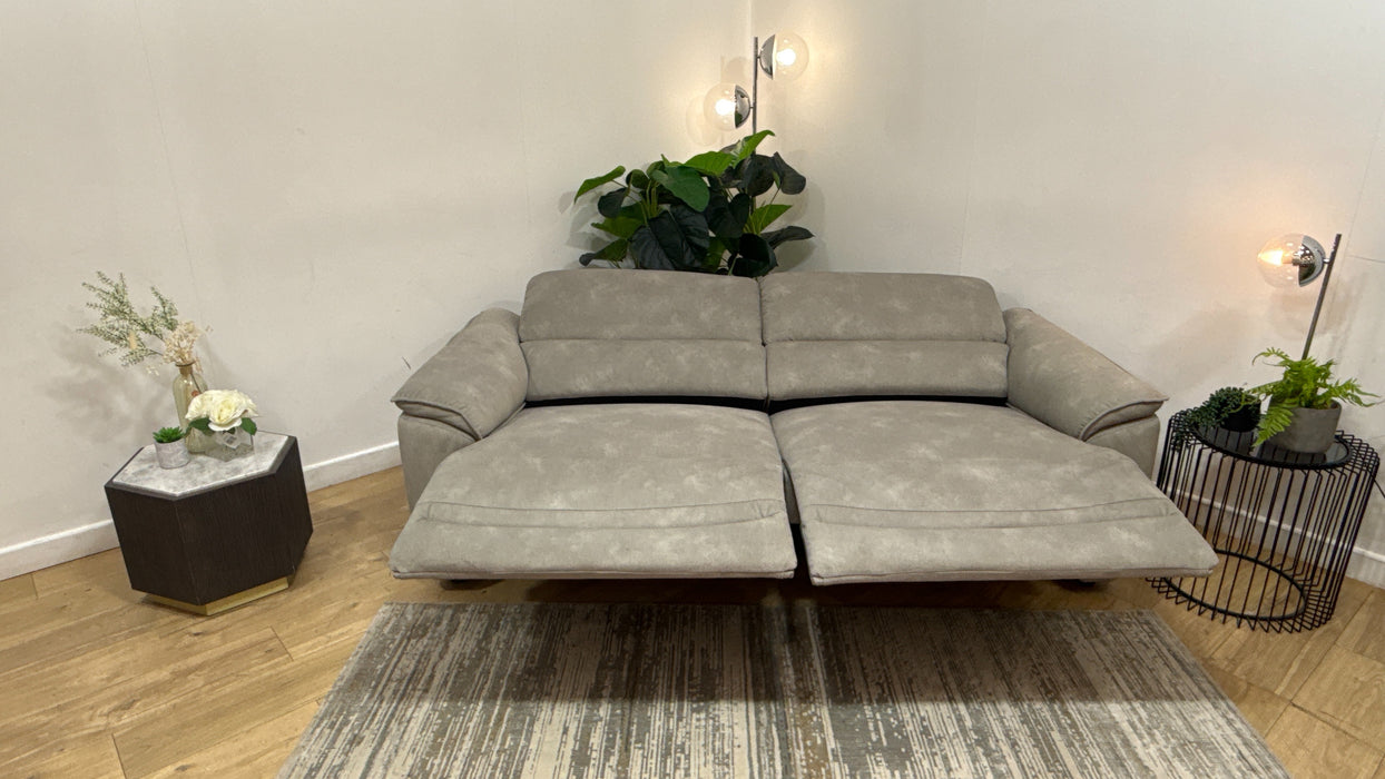 Sofology Hugo Fabric 2.5 Seater Power Recliner/Headrest in Lifestyle Flecked Stone