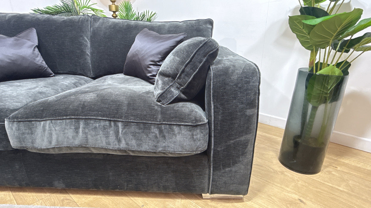 Sofology Cavalli Fabric 2.5 Seater in Deluxe Chenille Slate Mix
