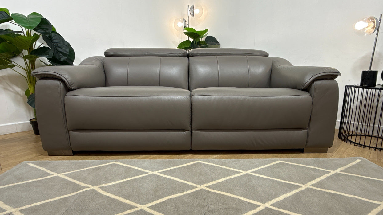 Sofology Carrera Leather 2.5 Seater Power Recliner/Headrest in Trusty Embossed Elephant