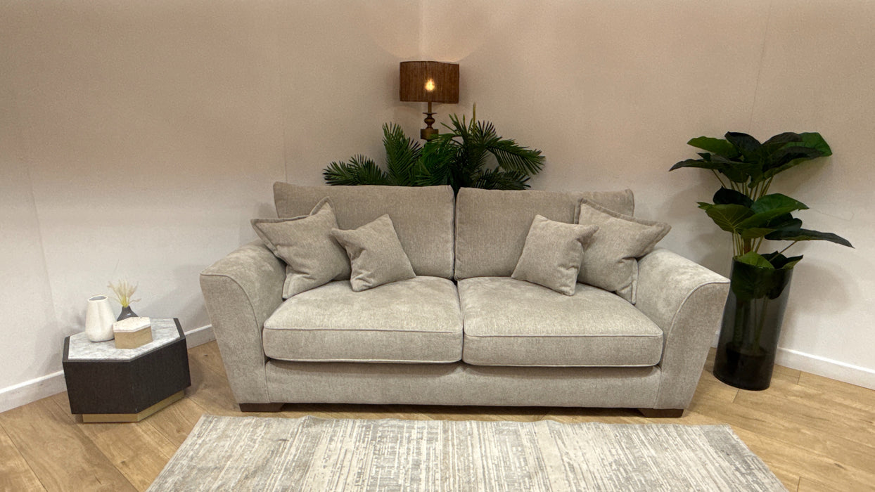 Sofology Newbury Fabric 3 Seater in Linen Look Chenille Truffle