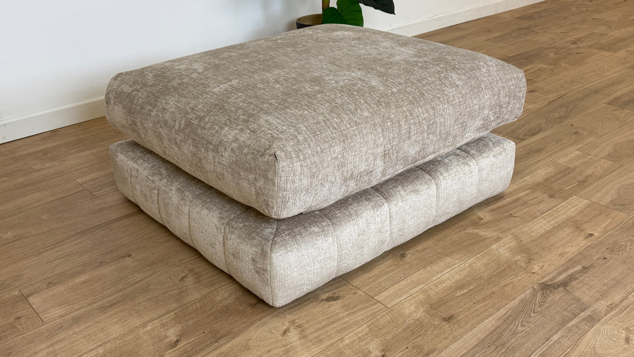 The Westwood Footstool Teddy Chenille Silver