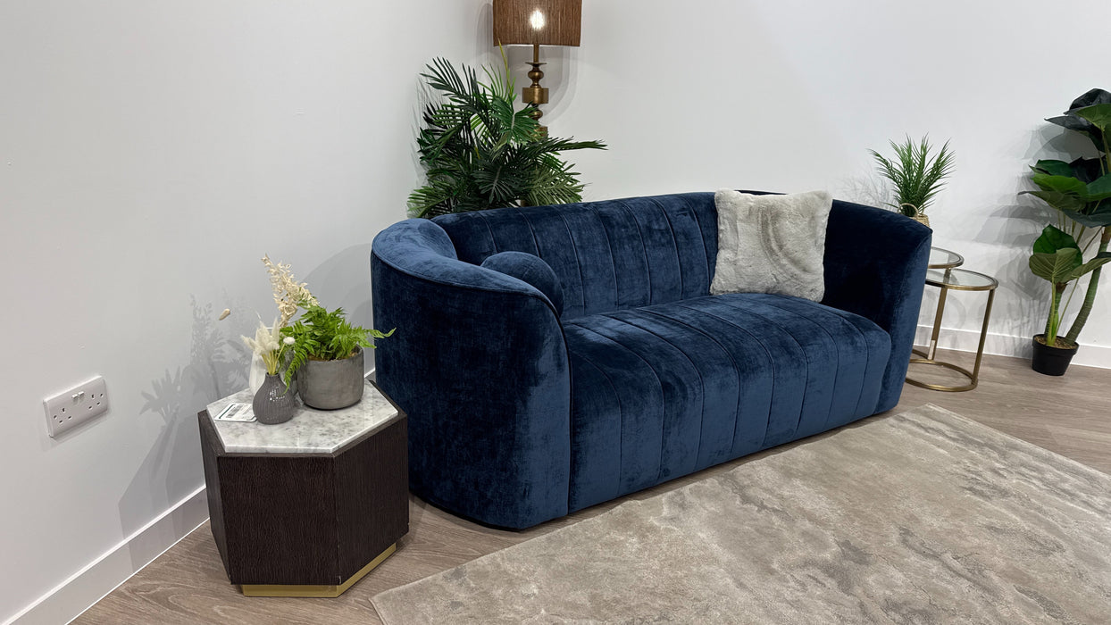 Sofology Fitzrovia Fabric 2 Seater in Luxury Chenille Navy Mix Without Trim