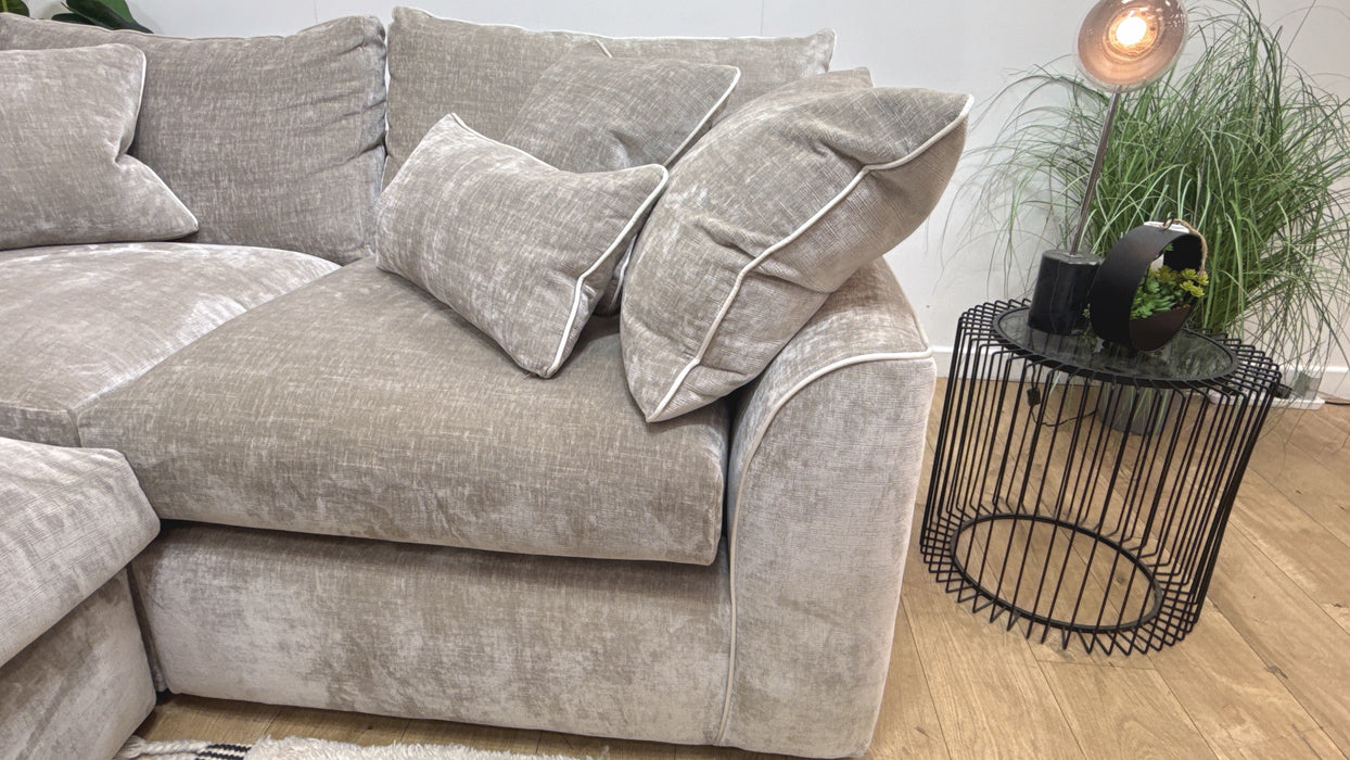 Sofology Georgio Fabric 3 Corner 1 Extra Flex Seats in Luxe Chenille Stone Mix
