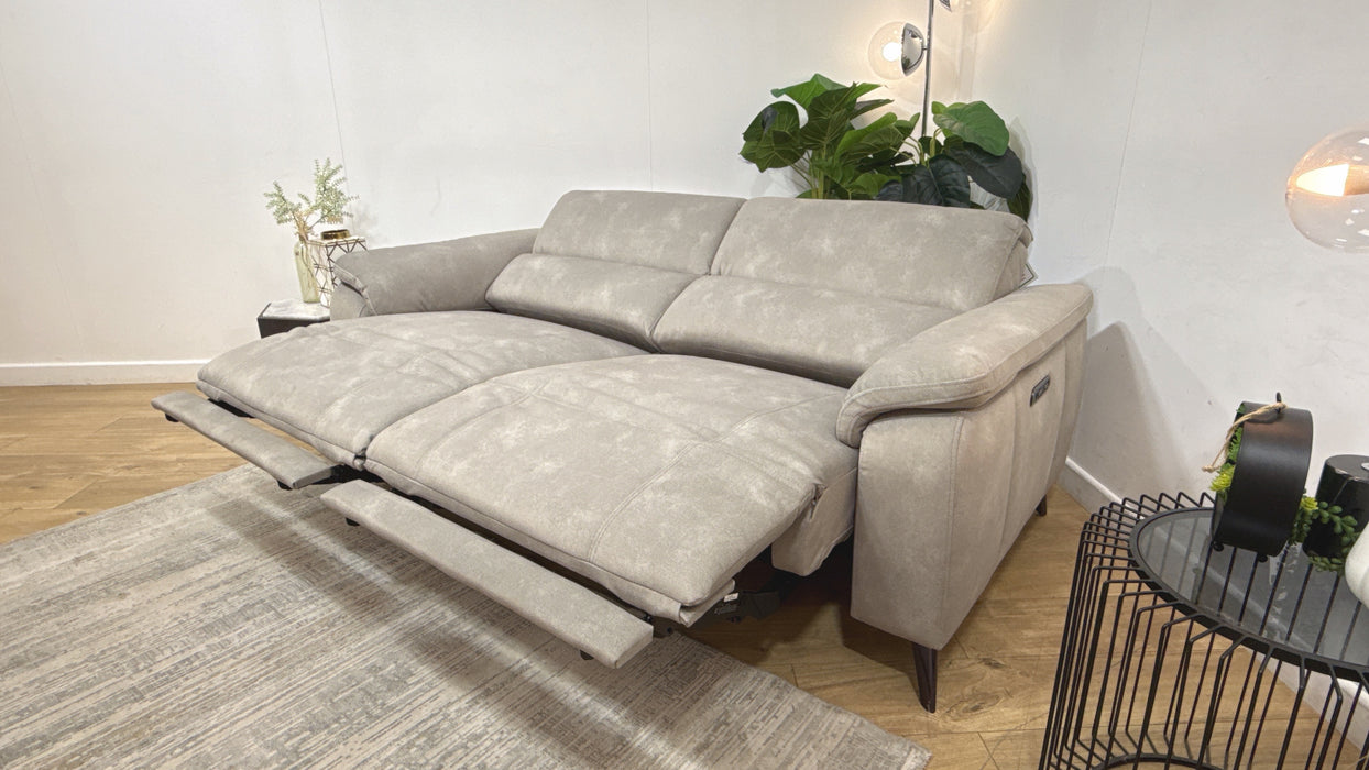 Sofology Bailey Fabric 2.5 Seater Power Recliner in Lifestyle Flecked Stone