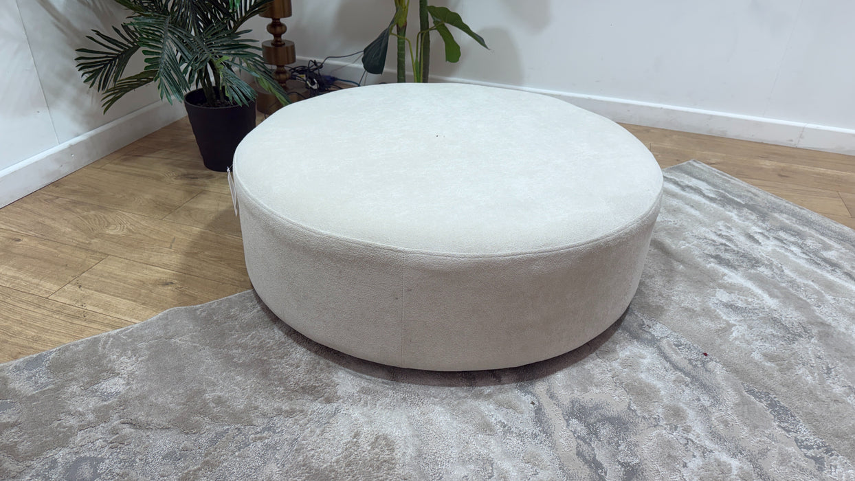 Sofology Ascot Fabric Designer Footstool in Soft Sherpa Natural