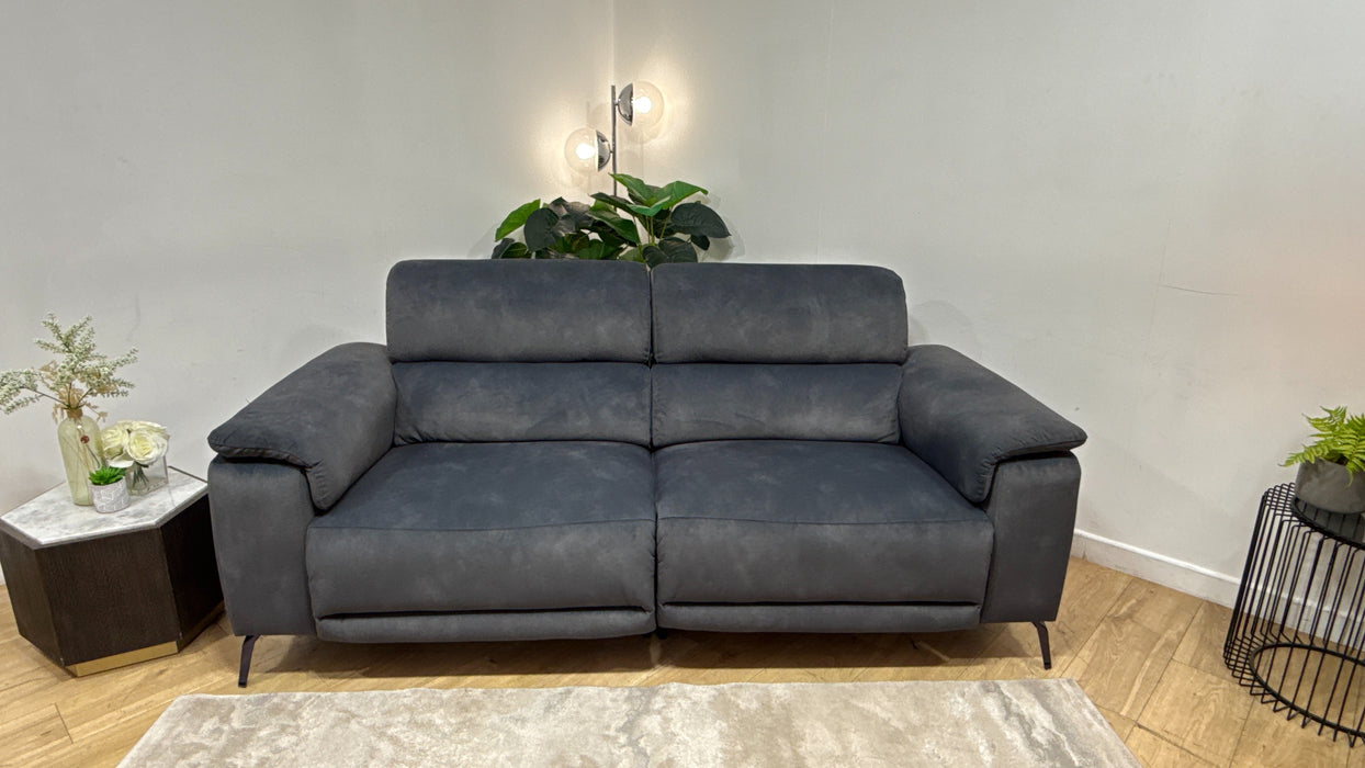 Sofology Fratelli Fabric 2.5 Seater Power Recliner/Headrest in Lifestyle Flecked Charcoal